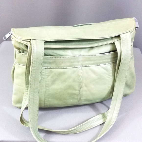 Large handbag purse soft roomy light green - Picture 1 of 9